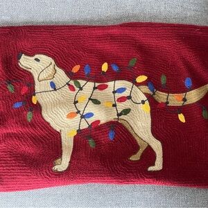Pottery barn yellow dog Christmas pillow cover